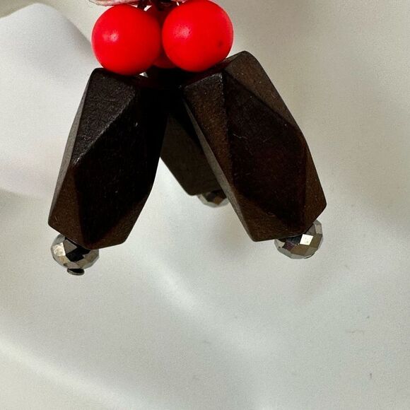 J.Crew hoop knotted wood bead statement earrings - Picture 12 of 12